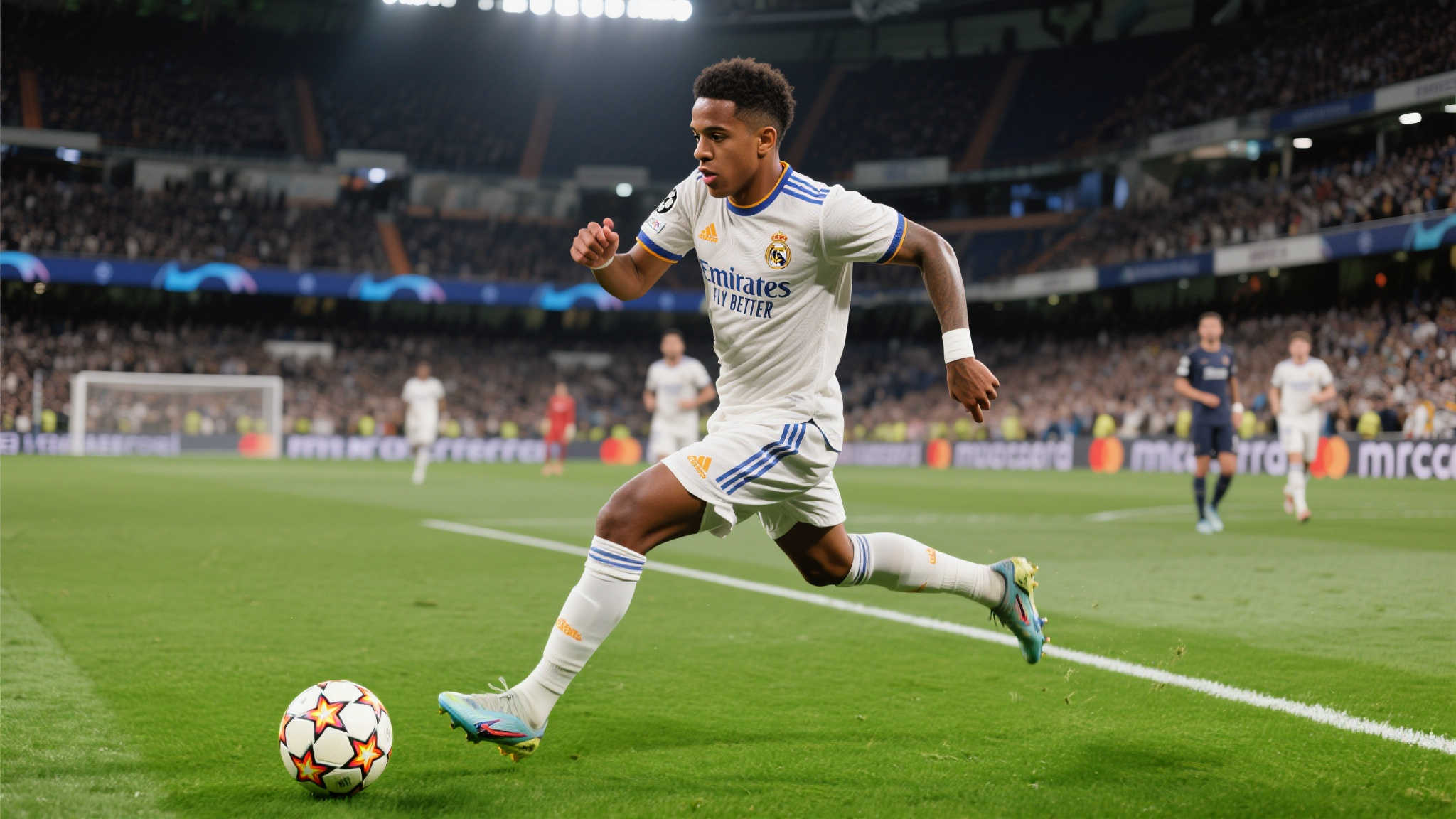 作为一位年轻却经验丰富的攻击线球员，自加盟皇马以来